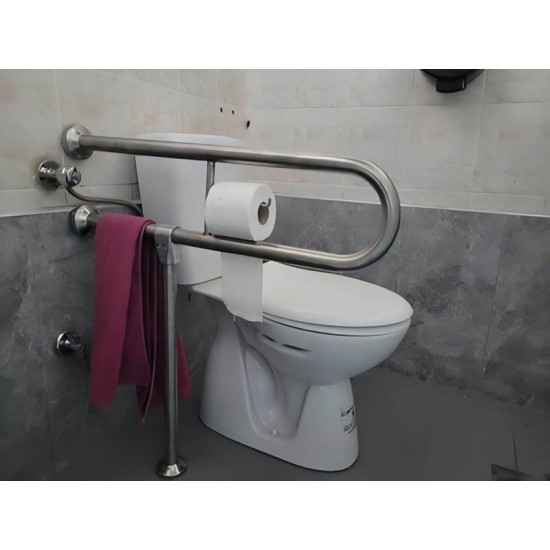 Yeni Engelli Tutunma Barı Tuvalet Kağıtlıklı Banyo Wc Paslanmaz Mat Satine Yüzeyli Sabit Ayarlanabilir Ayaklı