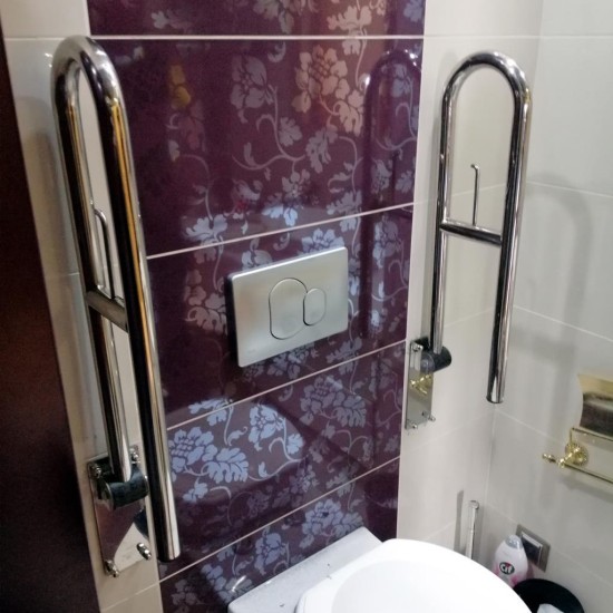 Engelli Tutunma Barı Tuvalet Kağıtlıklı Banyo WC Küvet Paslanmaz 2'li Set
