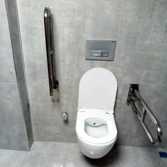 Engelli Tutunma Barı Tuvalet Kağıtlıklı Banyo WC Küvet Paslanmaz 2'li Set