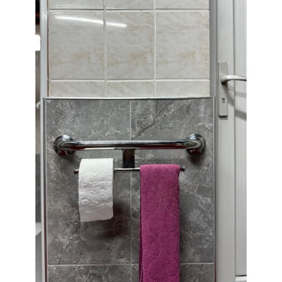Paslanmaz Wc-Banyo Havluluklu Tutunma Barı