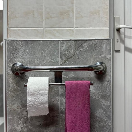 Paslanmaz Wc-Banyo Havluluklu Tutunma Barı